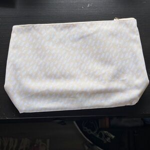 White and Light Yellow Patterned Pouch